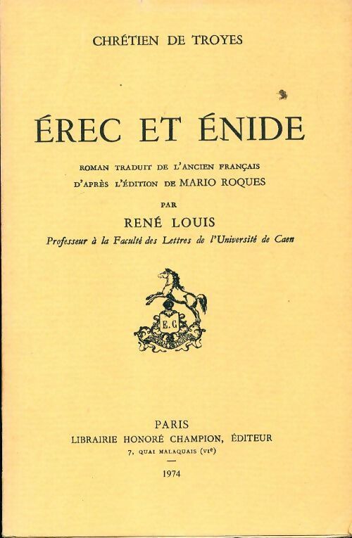 Erec et Enide - Chrétien de Troyes - Livre