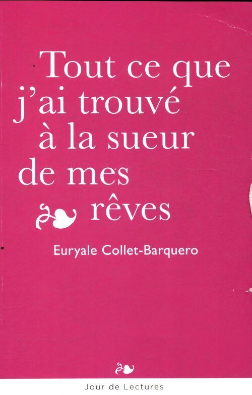 Tout ce que j'ai trouvé à la sueur de mes rêves - Euryale Collet-Barquero - Livre