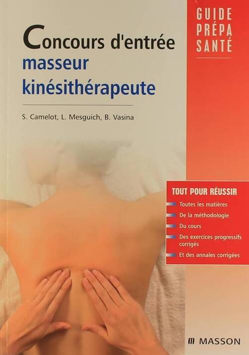 Concours d'entrée masseur-kinésithérapeute - Sabrina Camelot - Livre