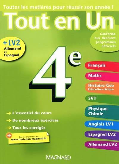 Tout en un 4e - Claudine Sharp - Livre