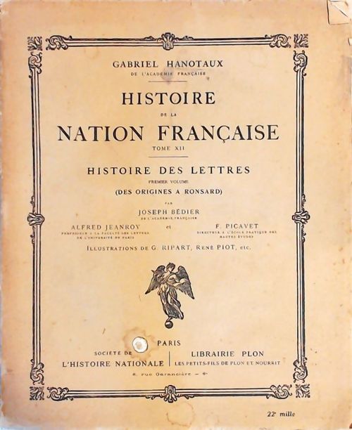 Histoire de la nation française Tome XII - Gabriel Hanotaux - Livre