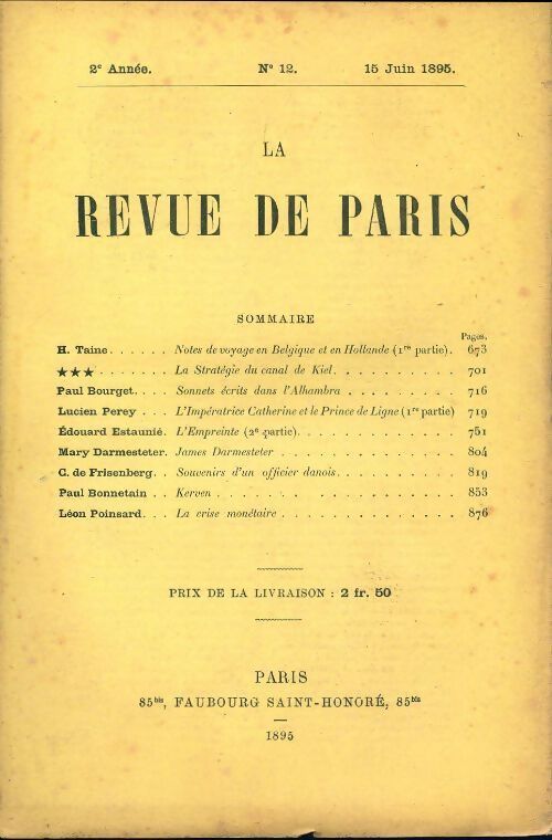 La revue de Paris 1895 n°12 - Collectif - Livre