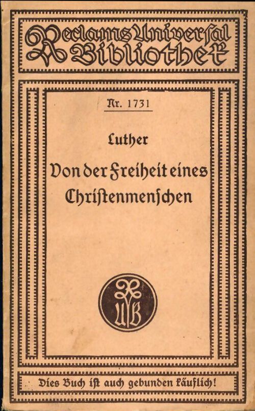 Von der freiheit eines Christenmenschen - Martin Luther - Livre