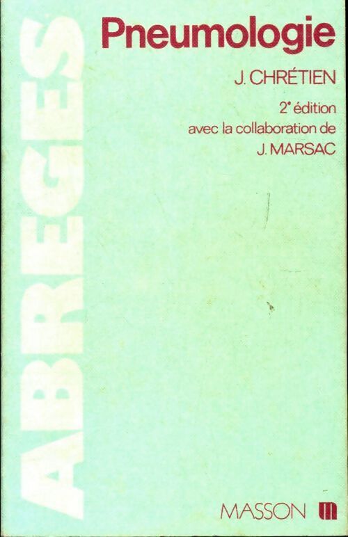Pneumologie - Jean Marsac - Livre