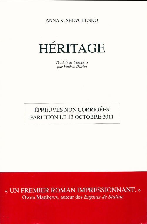 Héritage - Anna Shevchenko - Livre