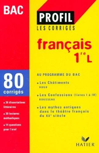 Français 1ère L. 80 corrigés - Collectif - Livre