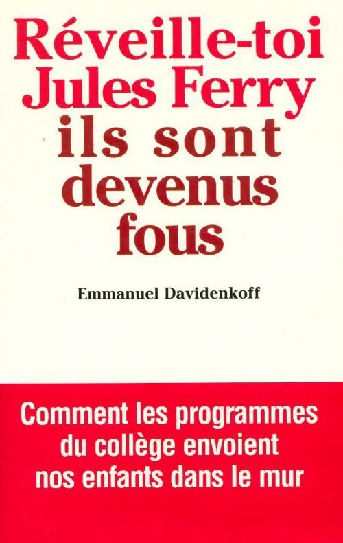 Réveille-toi Jules Ferry, ils sont devenus fous - Emmanuel Davidenkoff - Livre