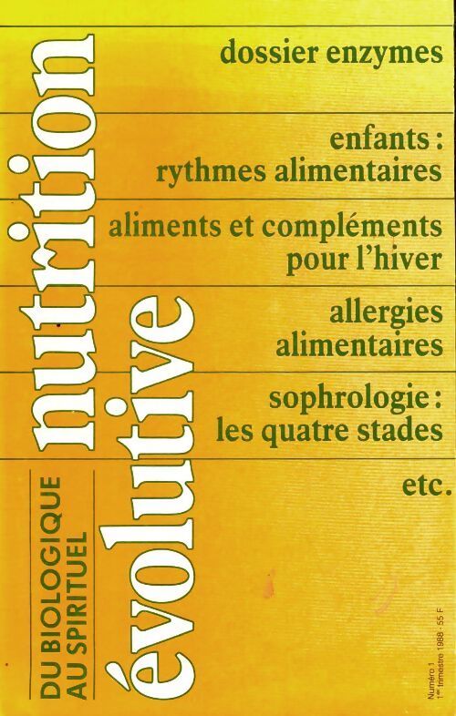 Nutrition évolutive n°1 - Collectif - Livre