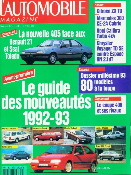 L'automobile magazine n°553 : Le guide des nouveautés 1992-93 - Collectif - Livre