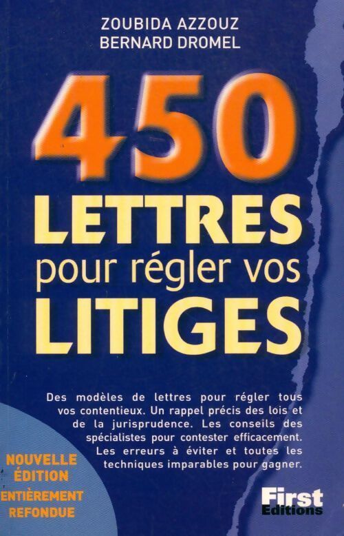 450 lettres pour régler vos litiges - Zoubida Azzouz - Livre