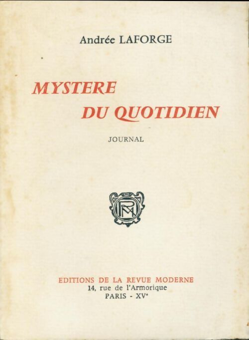 Mystère du quotidien - Andrée Laforge - Livre