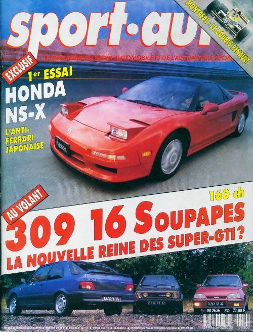 Sport-auto n°330 : Honda NS-X / 309 16 soupapes - Collectif - Livre