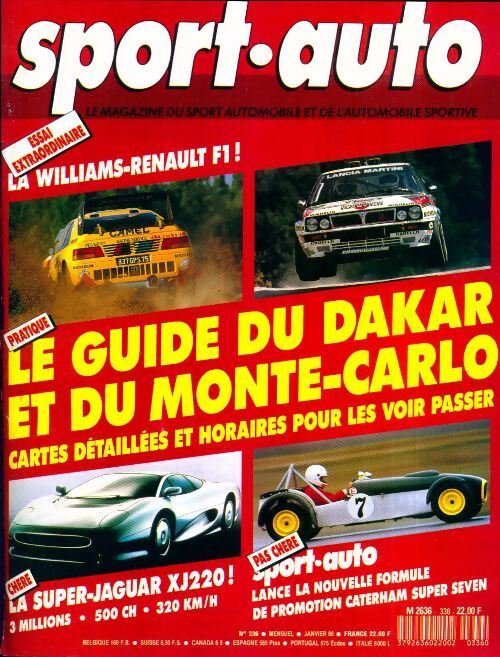 Sport-auto n°336 : Le guide du Dakar et du Monte-Carlo - Collectif - Livre