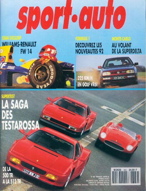 Sport-auto n°362 : La saga des Testarossa - Collectif - Livre