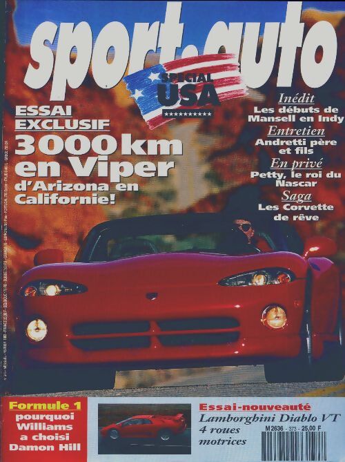 Sport-auto n°373 : 3000km en Viper - Collectif - Livre