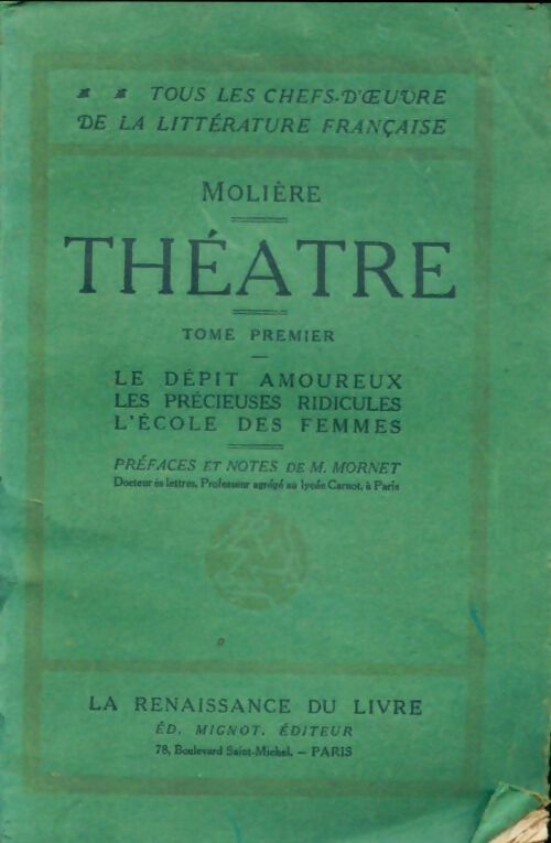 Théâtre Tome I - Molière - Livre