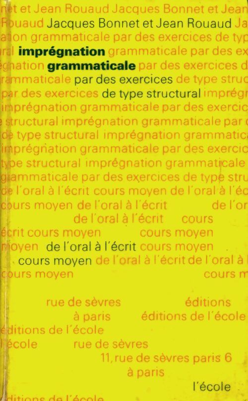 Imprégnation grammaticale CM - Jacques Bonnet, Bonnet - Livre
