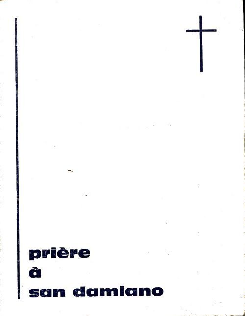 Prière à San Damiano - Collectif - Livre