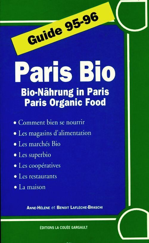 Paris bio 1995/1996 - Anne Hélène Bubenzer - Livre