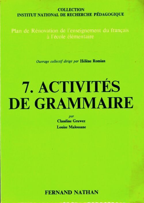 7. Activités de grammaire - Collectif - Livre