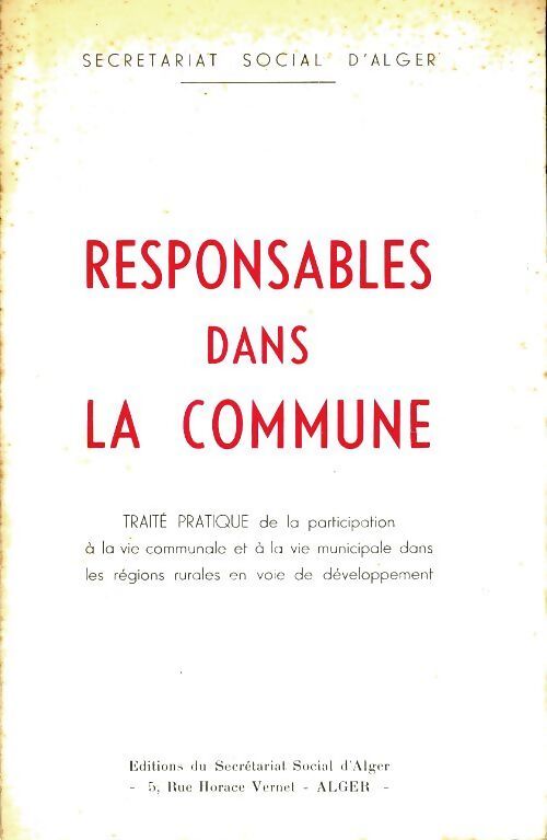 Responsables dans la commune - Collectif - Livre