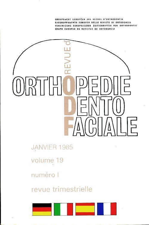 Revue d'orthopédie dento-faciale n°1 volume 19 - Collectif - Livre