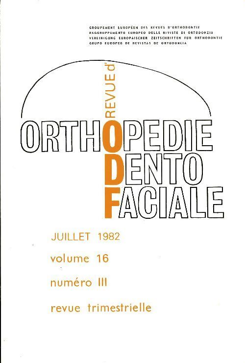Revue d'orthopédie dento-faciale n° 3 volume 16 - Collectif - Livre