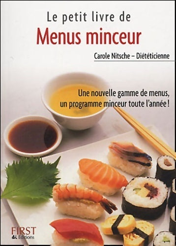 Le petit livres des menus minceur - Carole Nitsche - Livre