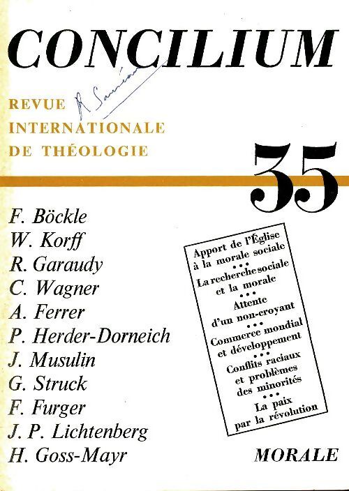 Concilium n°35  - Collectif - Livre