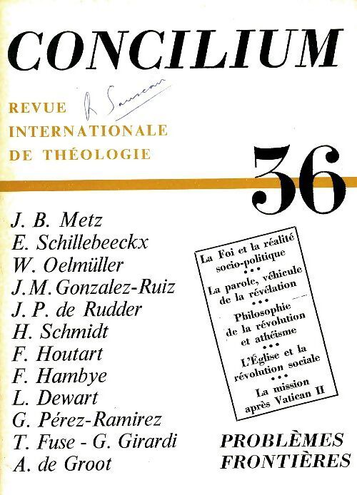 Concilium n°36 - Collectif - Livre