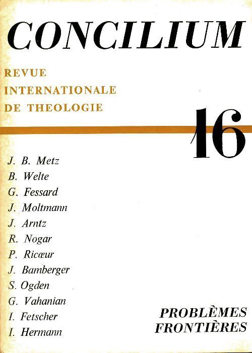 Concilium n°16 - Collectif - Livre