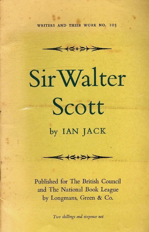 Sir Walter Scott - Ian Jack - Livre