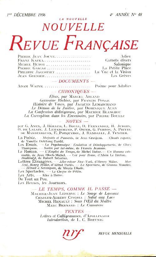 La nouvelle nouvelle revue française n°48 - Collectif - Livre