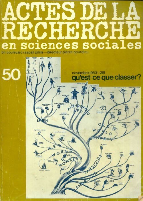 Actes de la recherche en sciences sociales n°50 : Qu'est-ce classer? - Collectif - Livre