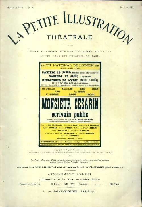La petite illustration théâtrale n°4 : Monsieur césarin - Collectif - Livre