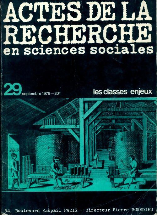 Actes de la recherche en sciences sociales n 29 : Les classes-enjeux - Collectif - Livre