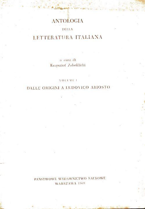 Antologia della letteratura italiana Tome I - Collectif - Livre