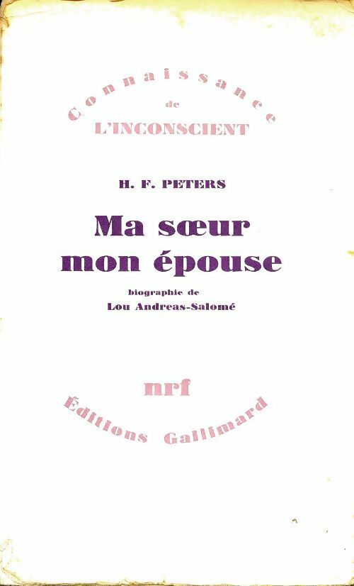 Ma soeur, mon épouse - H.F. Peters - Livre