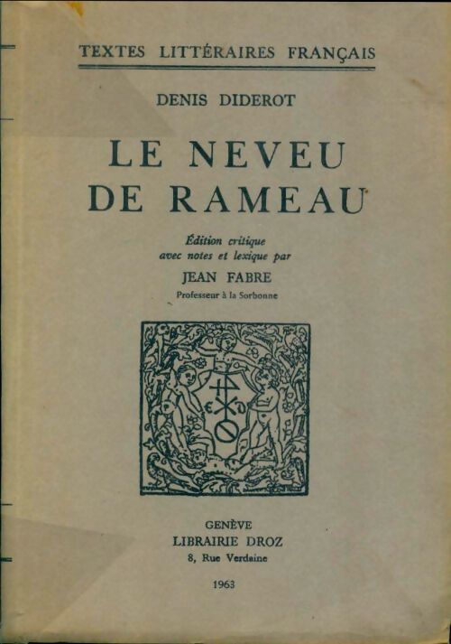 Le neveu de Rameau - Denis Diderot - Livre