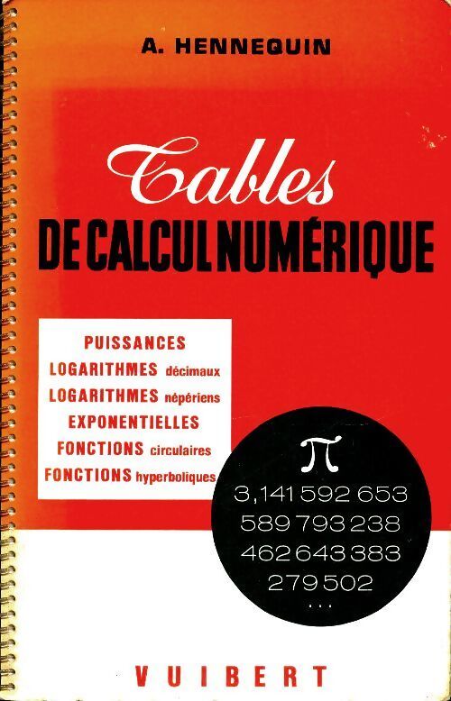 Tables de calcul numérique - A Hennequin - Livre