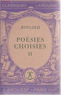 Poésies choisies Tome II - Pierre De Ronsard - Livre