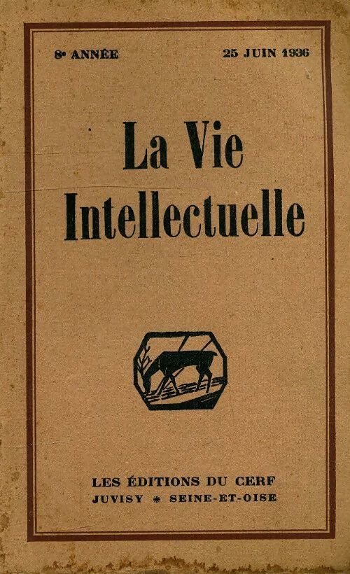 La vie intellectuelle n°3 - Collectif - Livre