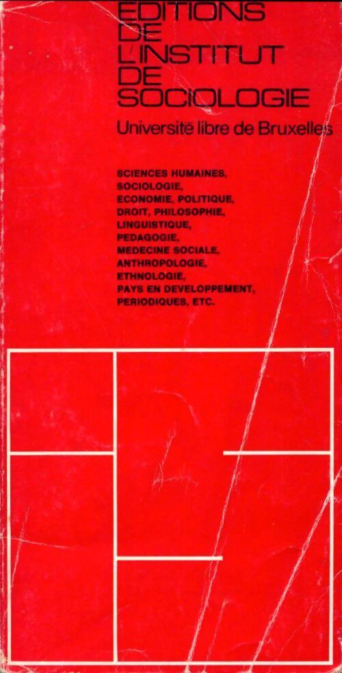 Editions de l'institut de sociologie. Catalogue 1971 - Collectif - Livre