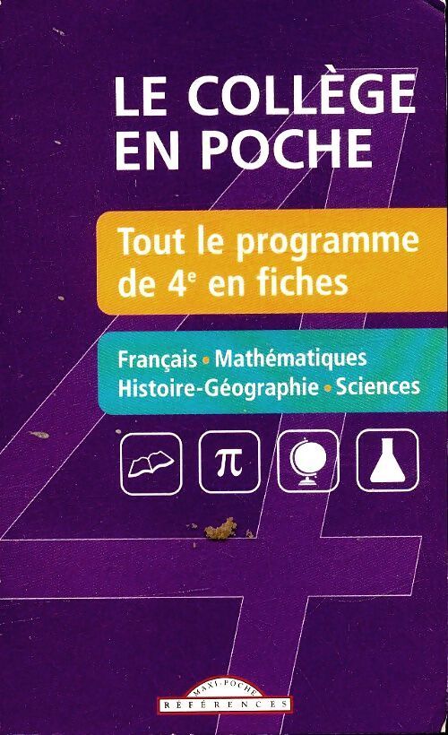Le collège en poche - 4e - Inconnu - Livre