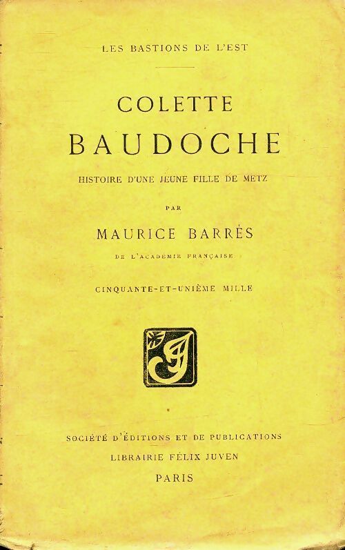 Colette Baudoche - Maurice Barrès - Livre