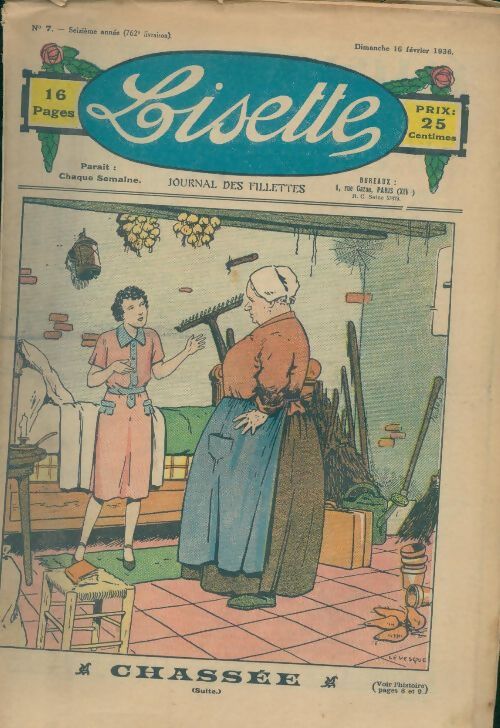 Lisette n°762 16e année n°7 : Chassée (suite) - Collectif - Livre