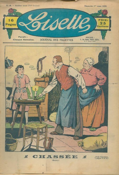 Lisette n°764 16e année n°9 : Chassée (suite) - Collectif - Livre
