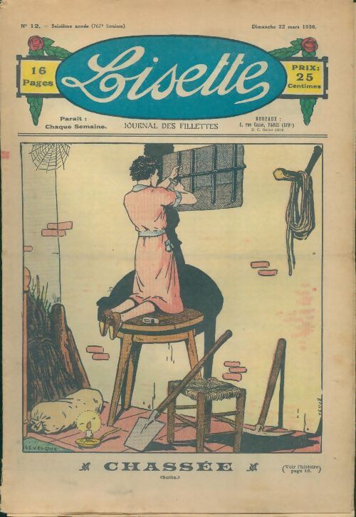 Lisette n°767 16e année n°12 : Chassée (suite) - Collectif - Livre