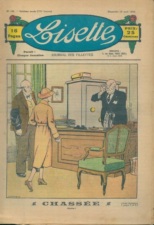 Lisette n°770 16e année n°15 : Chassée (suite)  - Collectif - Livre