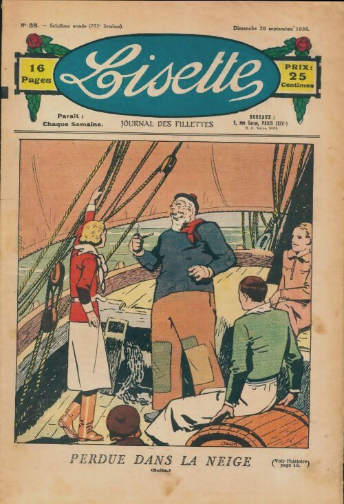 Lisette n°793 n°38 16e année : Perdue dans la neige (suite...) - Collectif - Livre